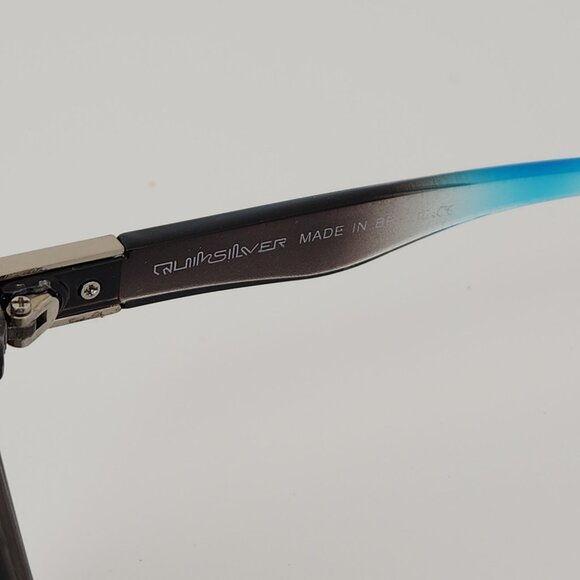 Quiksilver Round Flat Lens Sunglasses Clear Gray Frame Blue Mirror Lens Q26 - Picture 12 of 13